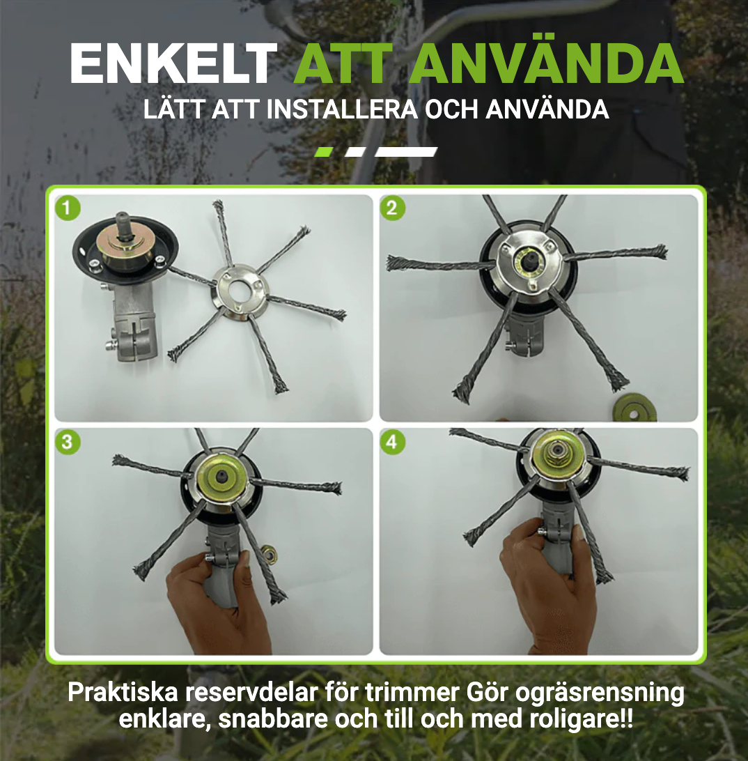 GräsKraf™ – Förvandla din trimmer till en kraftfull ogräsrensare (150mm)