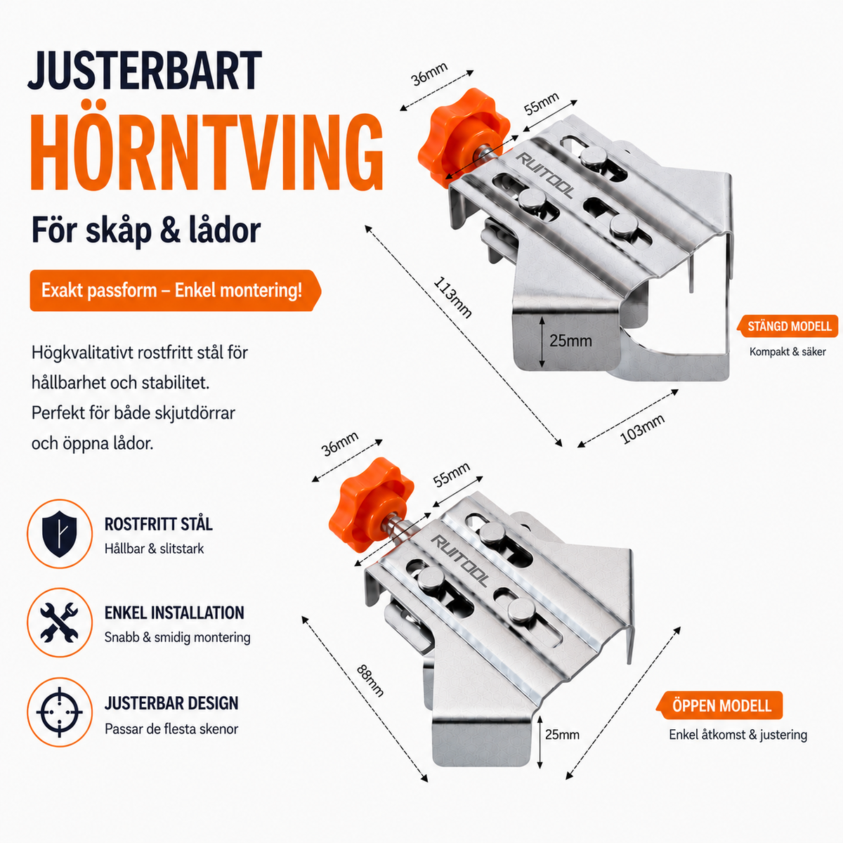 TräMästare™ – Hörntving för precisa 90°-vinklar