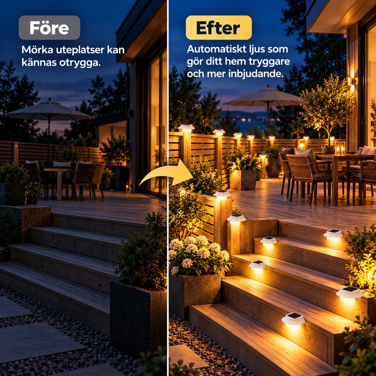Skymningsvakten™ – Smart Solcellslampa med Automatisk Belysning