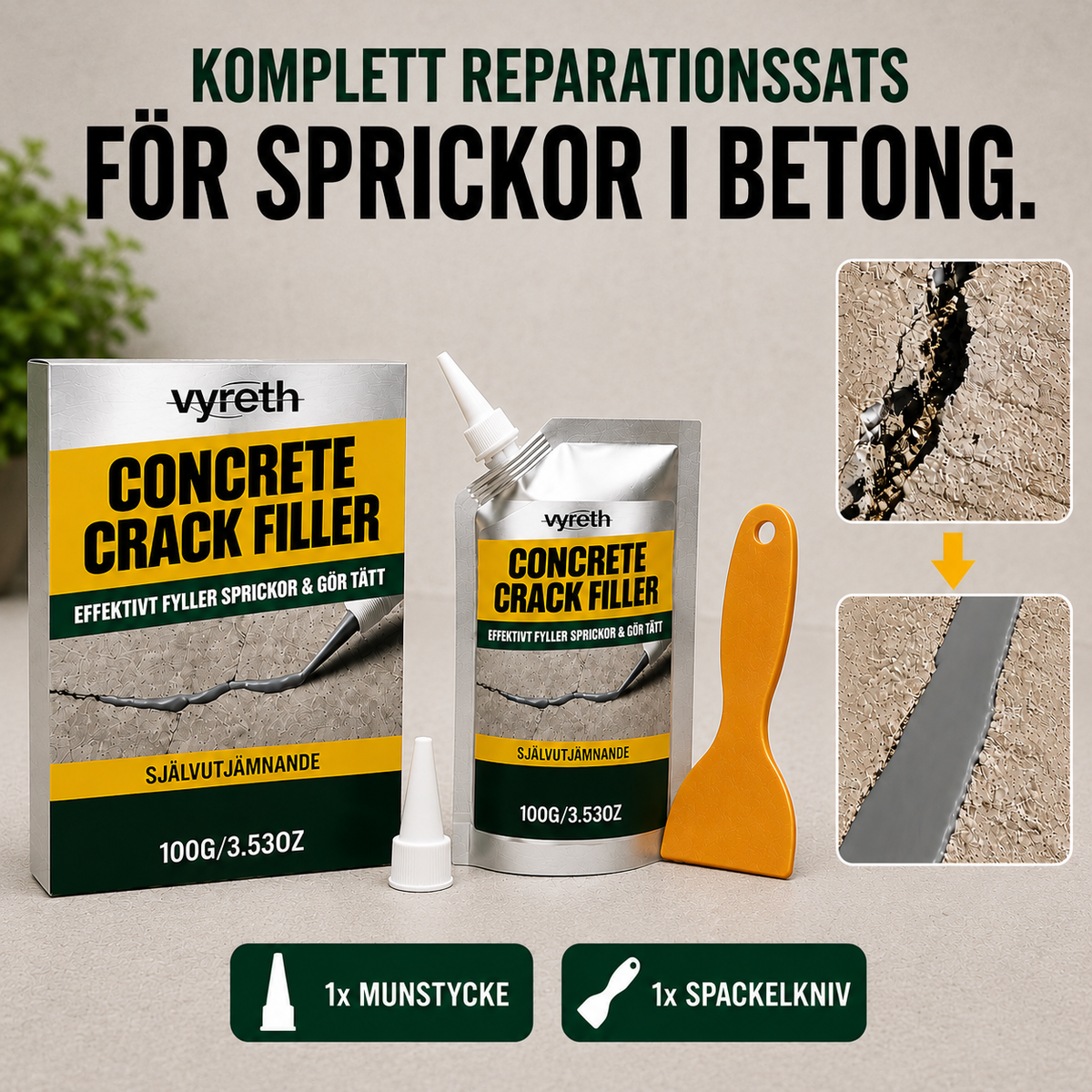SprickFix™ - Sprickfyllare – täta betongsprickor innan de blir större