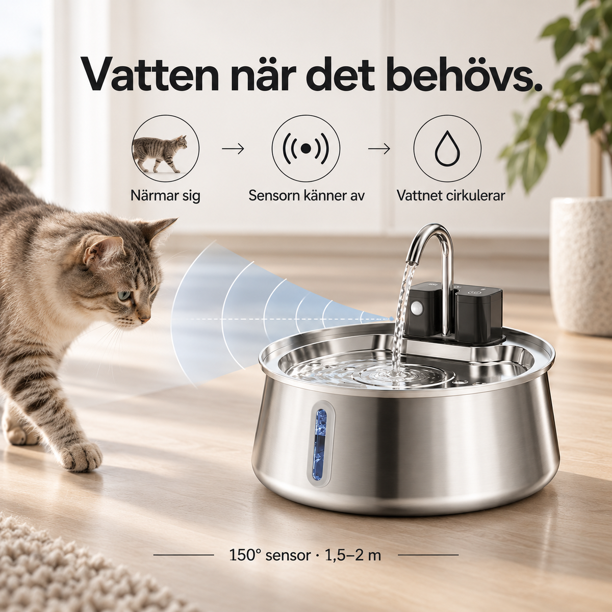 Källro™ – Smart vattenfontän med rinnande vatten (+Gratis gåva)