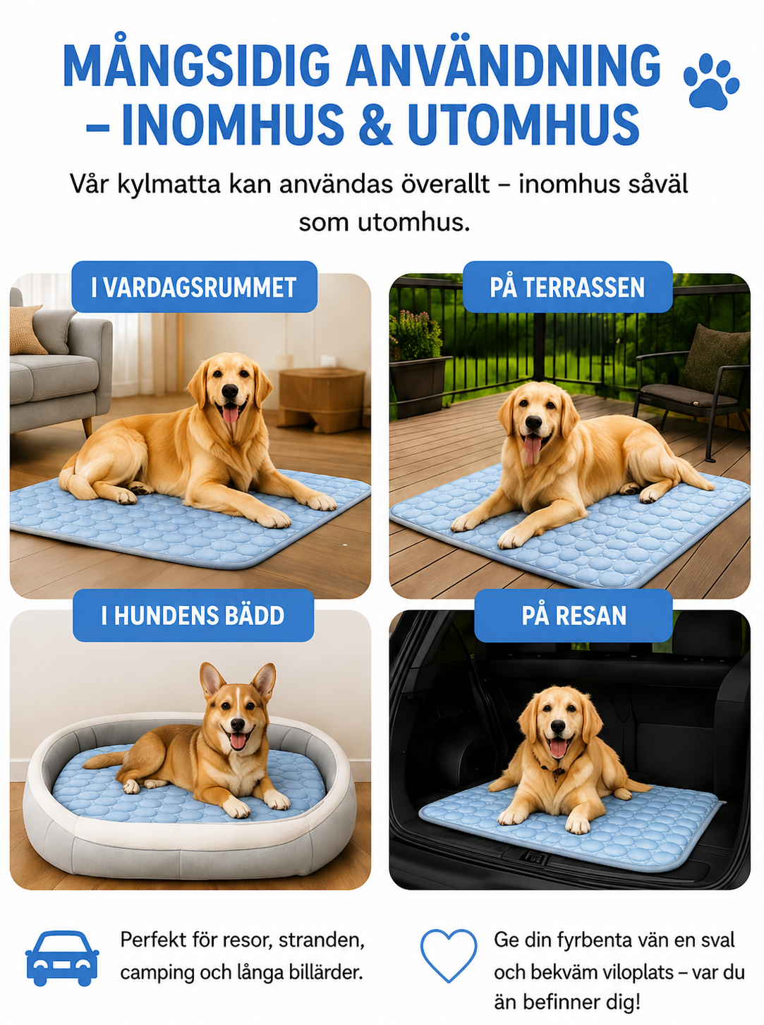 ❄️NordPaws™ Självkylande Matta | Sval Komfort för Hundar