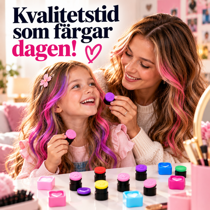 FärgPop™ – 12 Hårkritor för en Snabb Festlook