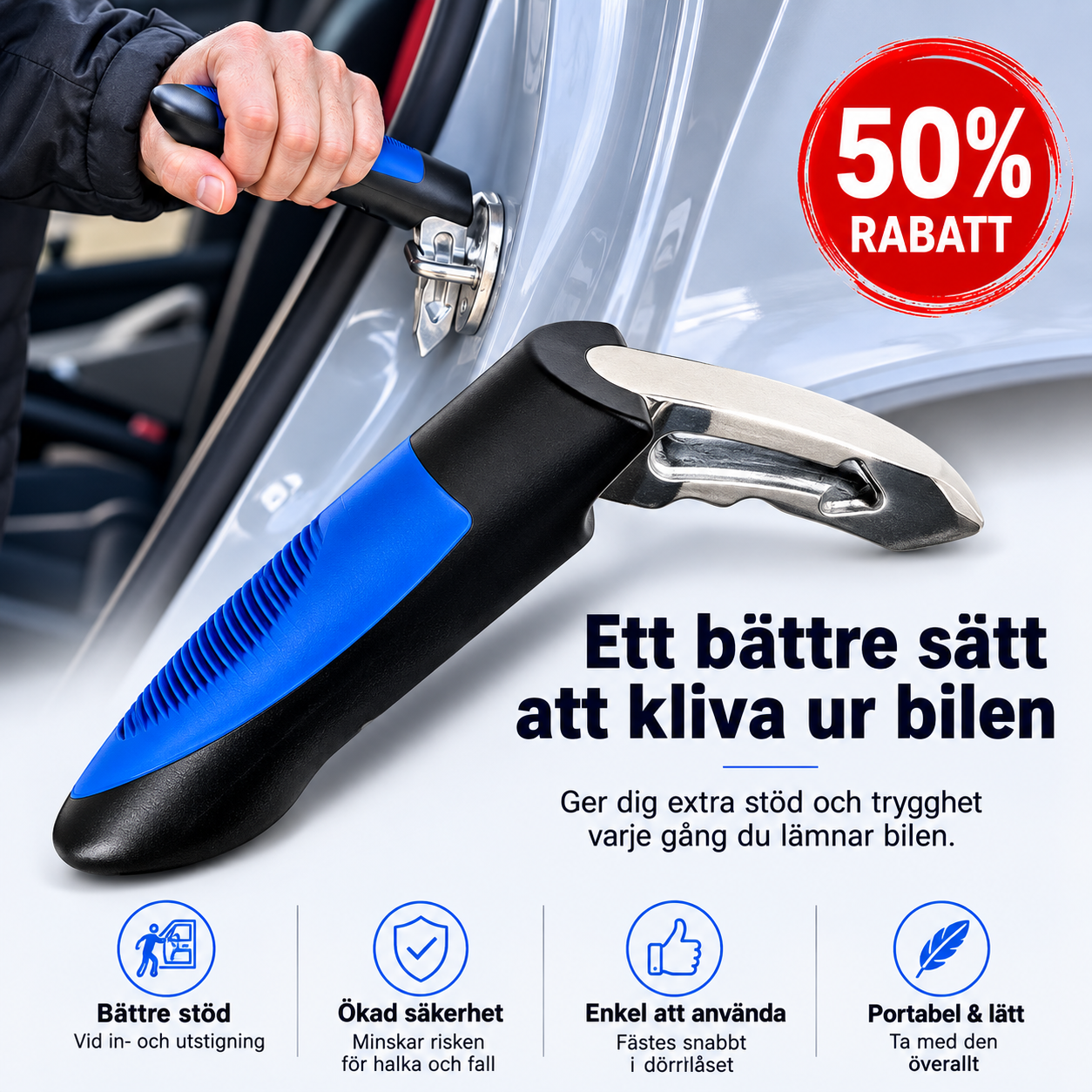 BilGrip™ | Hjälpmedel för bilen – Säkrare i- och urstigning