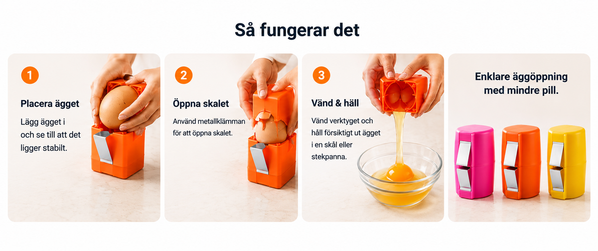 Äggla™ – Knäck ägget utan skalbitar