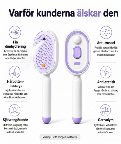 Silkesborste™ - Elektrisk hårborste med fin spraydimma (Olja ingår ej) 🌿