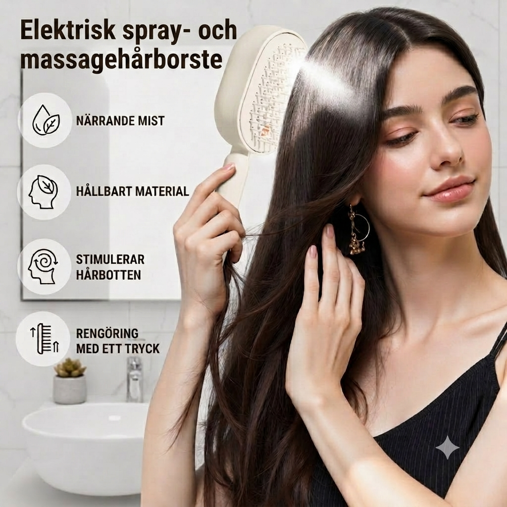 Silkesborste™ - Elektrisk hårborste med fin spraydimma (Olja ingår ej) 🌿