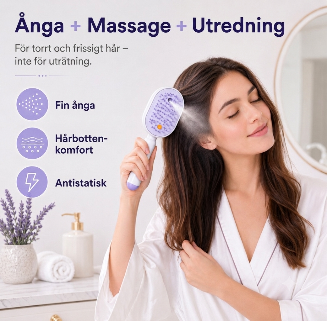 Silkesborste™ - Elektrisk hårborste med fin spraydimma (Olja ingår ej) 🌿