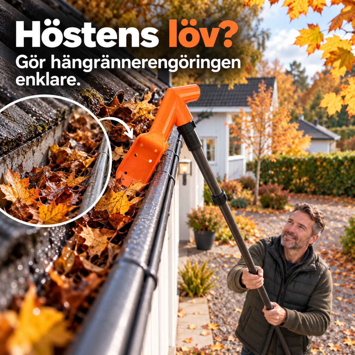 RännRens™ – Hängrännerensare – Säg hejdå till höstlöven