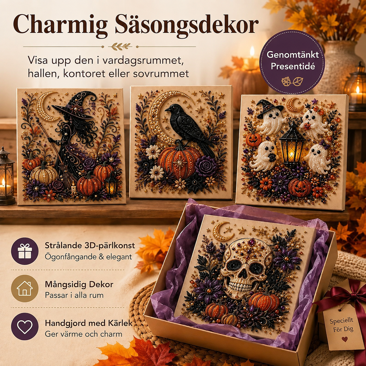 Glimmerkonst™ – Skapa magisk Halloweenkonst, pärla för pärla
