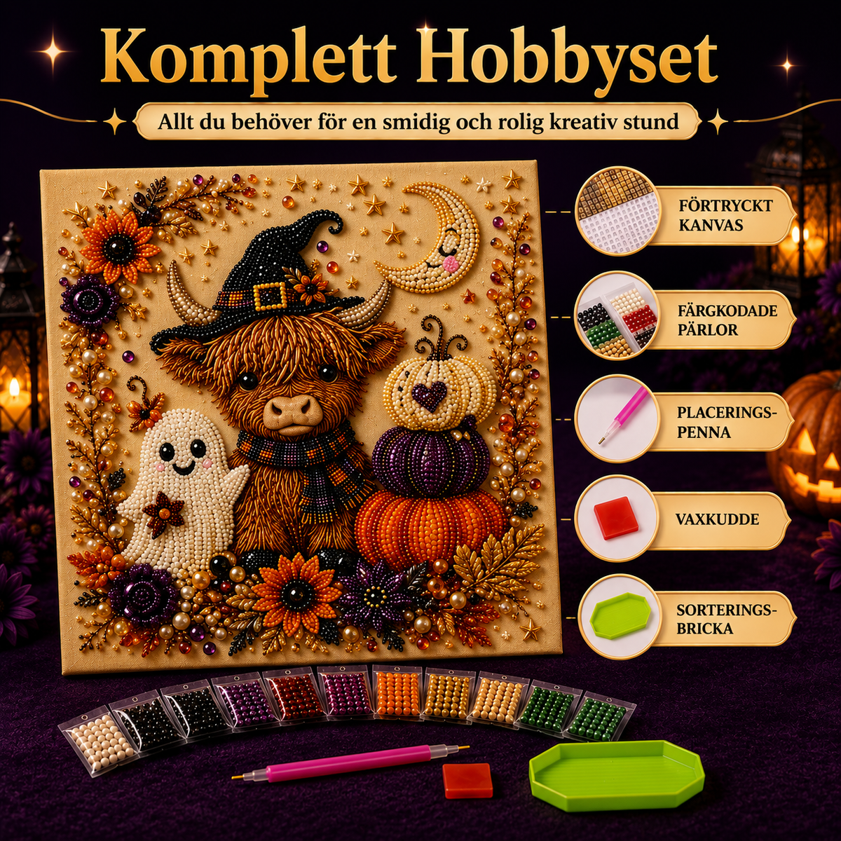 Glimmerkonst™ – Skapa magisk Halloweenkonst, pärla för pärla