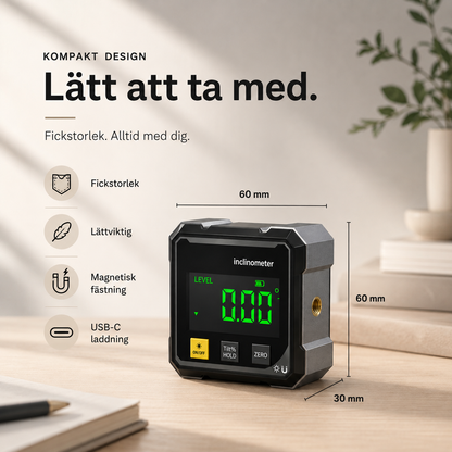 Snörrak™ – Digitalt vattenpass med laser Få det rakt, första gången.