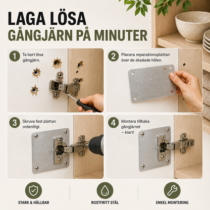 Gångjärnsdoktorn™ – laga lösa skåpsgångjärn på minuter – 5 st / 10 st