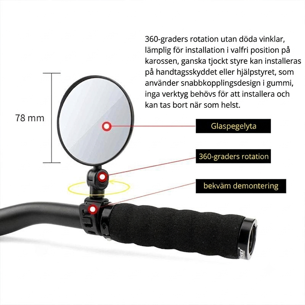 CycleView™ | 360°-backspegel för säkrare cykling