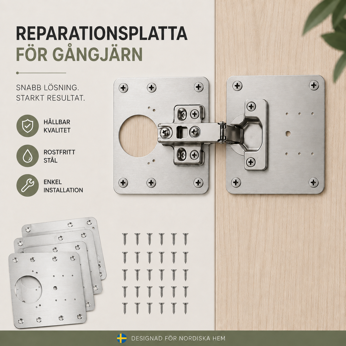 Gångjärnsdoktorn™ – laga lösa skåpsgångjärn på minuter – 5 st / 10 st