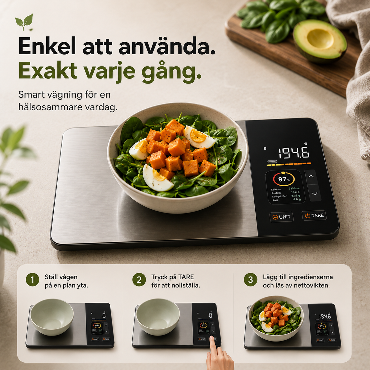 NutriVåg™ – Väg maten. Se näringen. Slipp gissa.