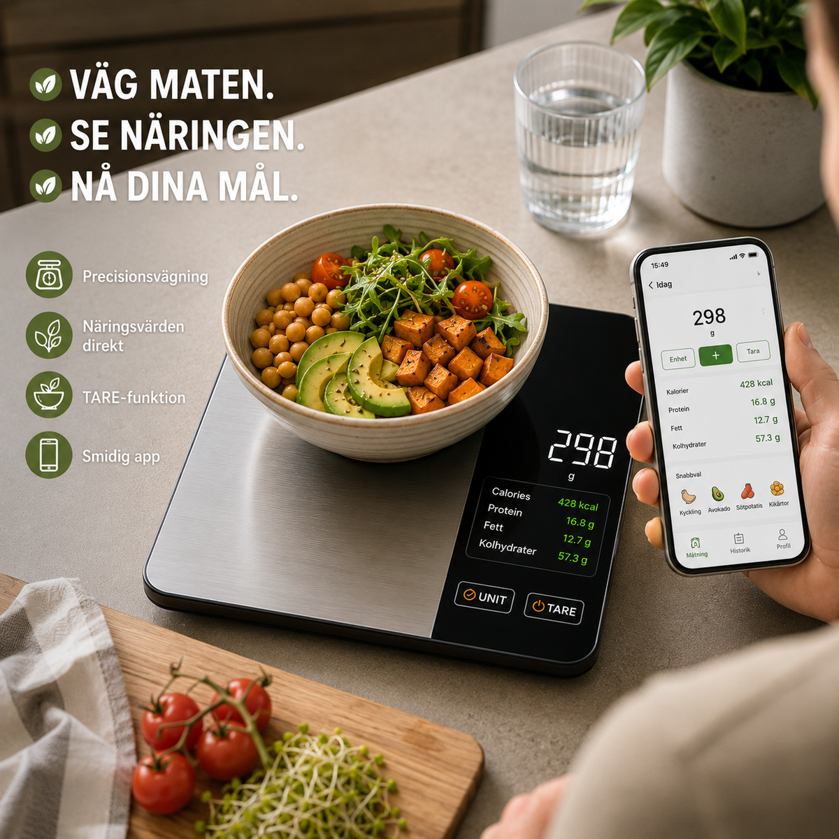 NutriVåg™ – Väg maten. Se näringen. Slipp gissa.