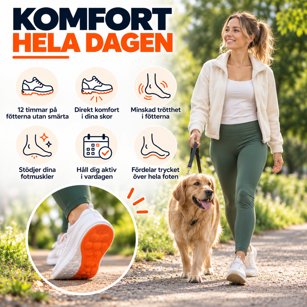 StegMjuk™ – Masserande inläggssulor med fotvalvsstöd & stötdämpning