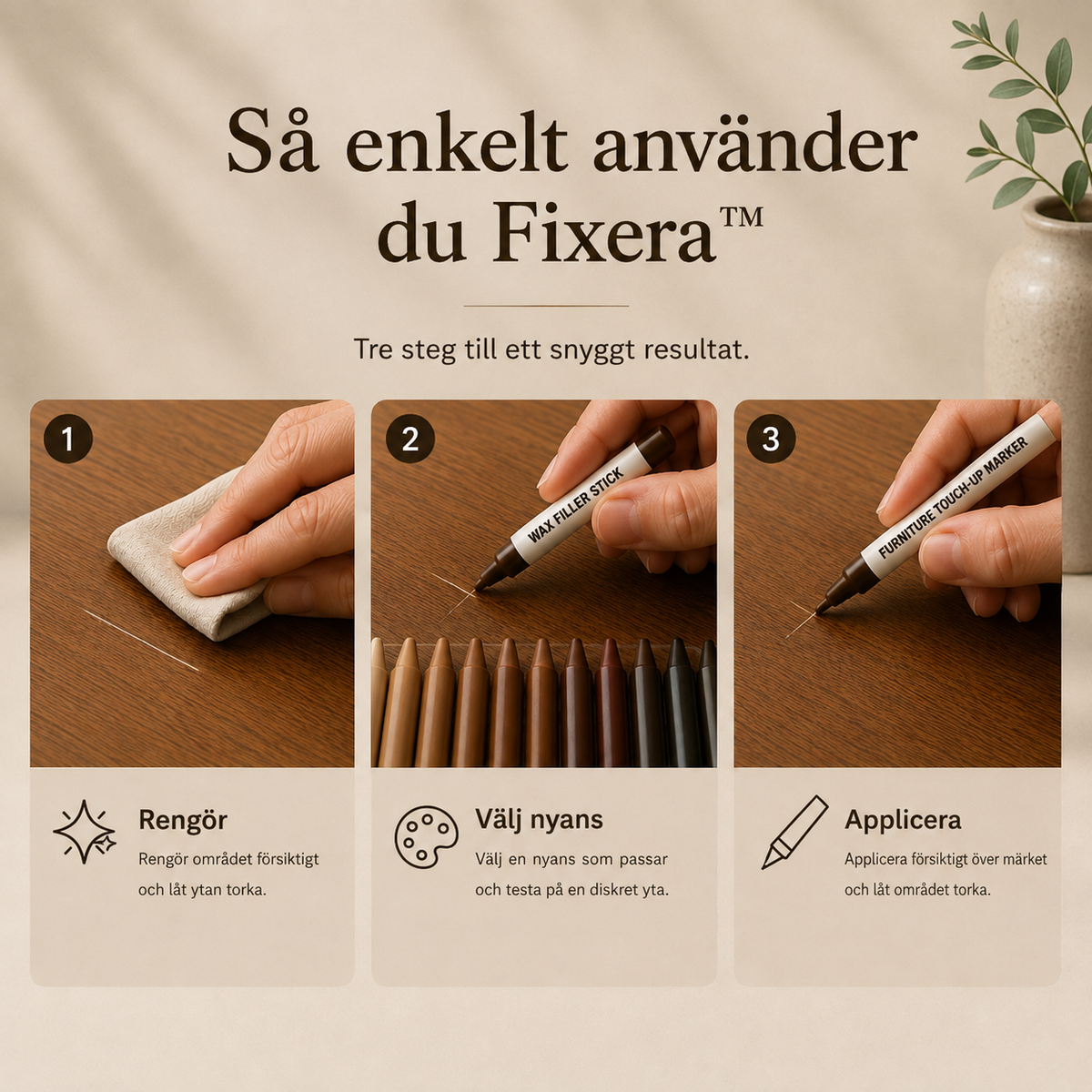 Fixera™ Möbelreparationskit - 21 delar för hemmets små touch-ups