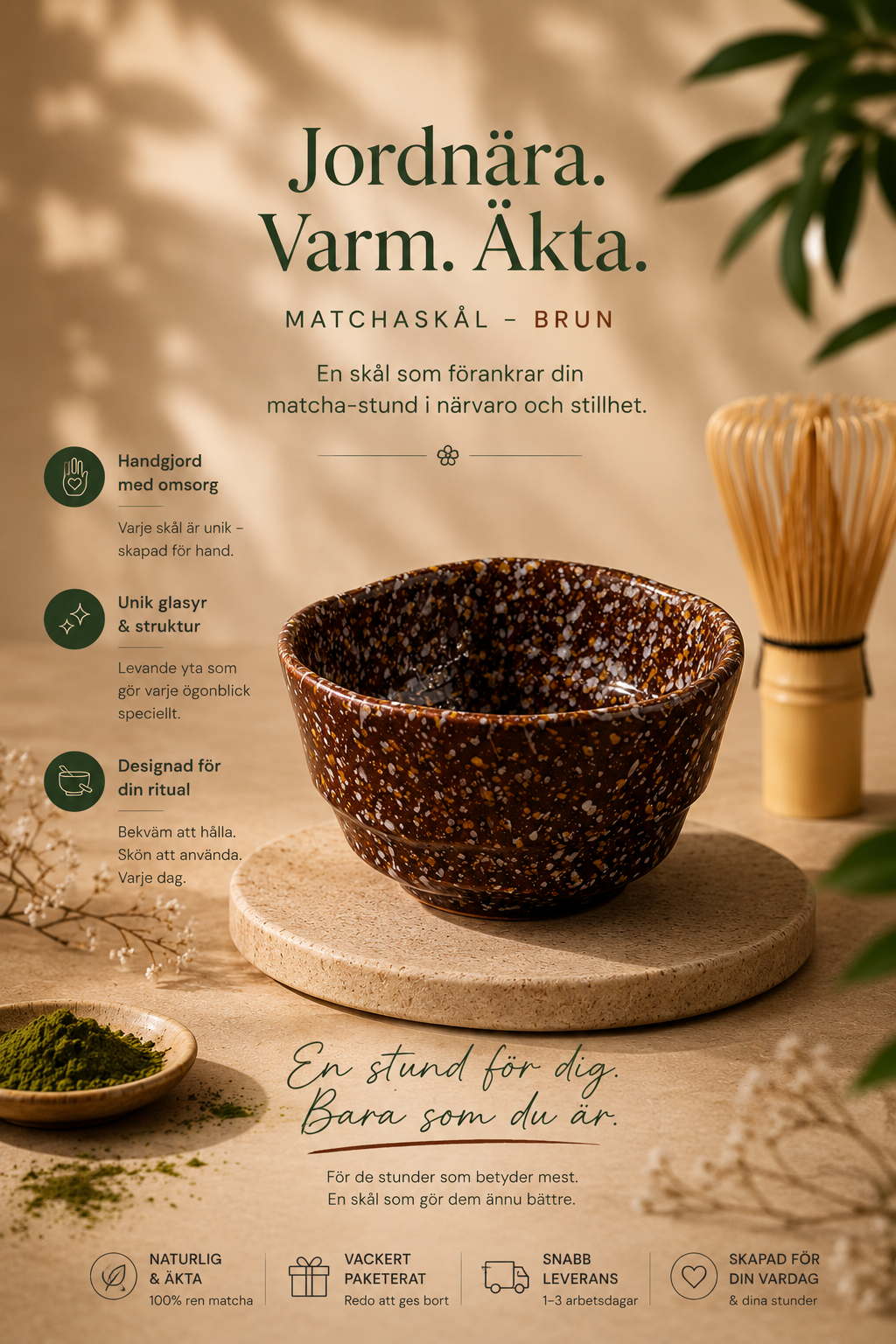 🔥 50% Rabatt Matchaskål 350 ml | Keramisk Matchaskål för Matcha