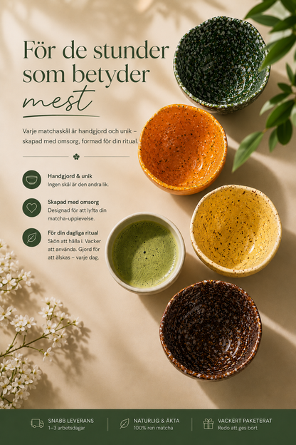 🔥 50% Rabatt Matchaskål 350 ml | Keramisk Matchaskål för Matcha
