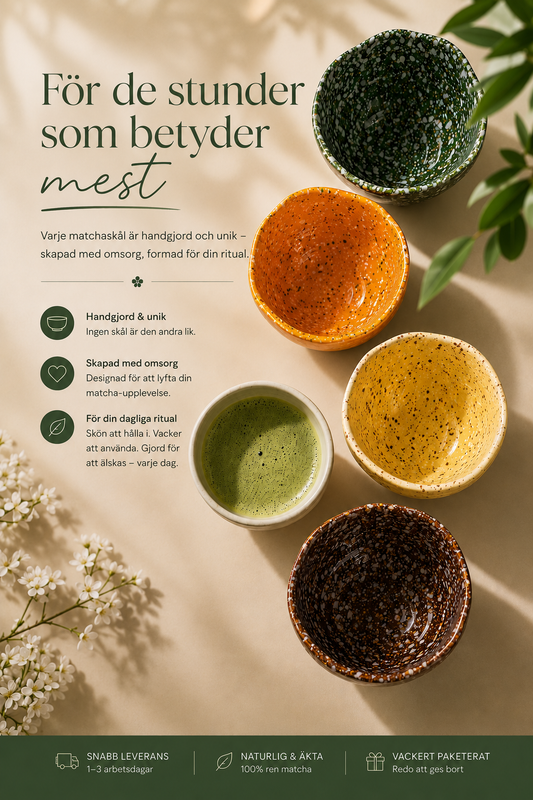 🔥 50% Rabatt Matchaskål 350 ml | Keramisk Matchaskål för Matcha