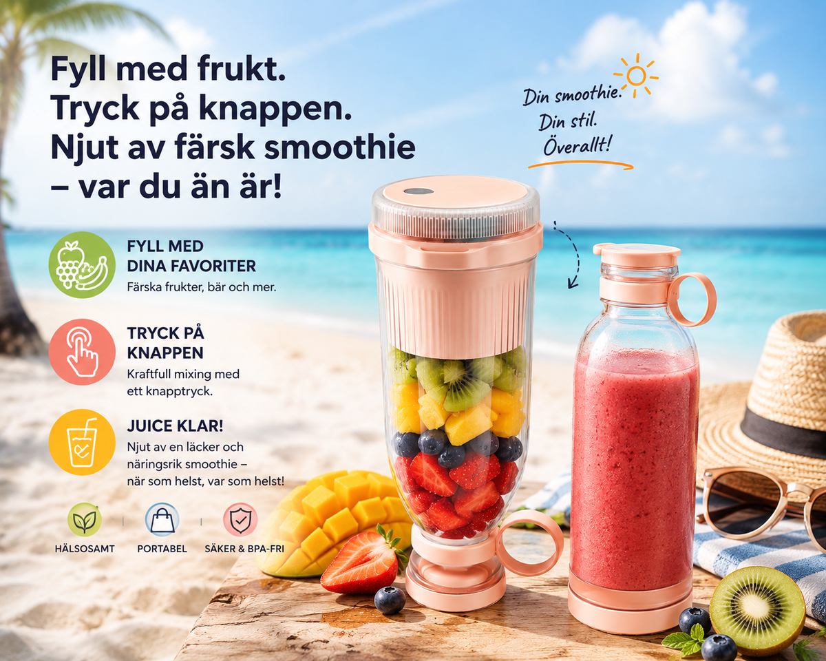 Livva™ – Din smoothie, var du än är – Med rengöringsborste