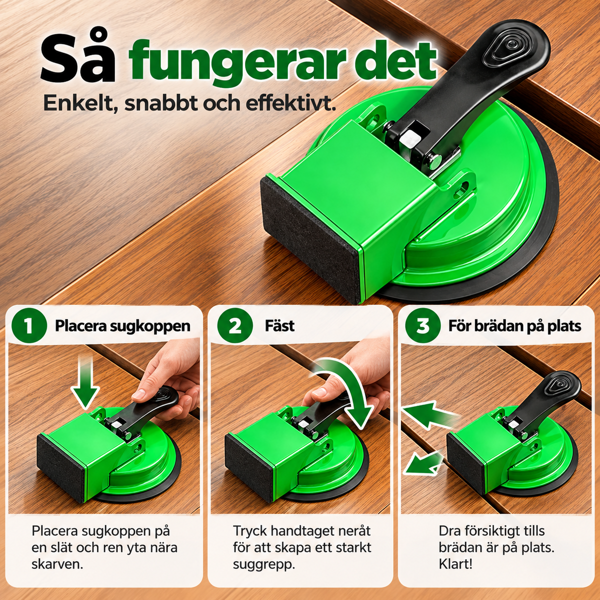 Plankgrepp™ – Stäng golvspringor utan att lägga om golvet