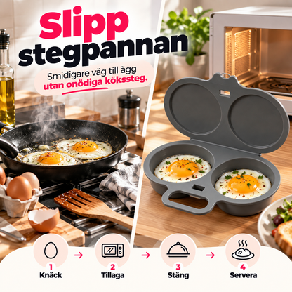 ÄggSnabb™ – Äggkokare för mikrovågsugn – Slipp stekpannan