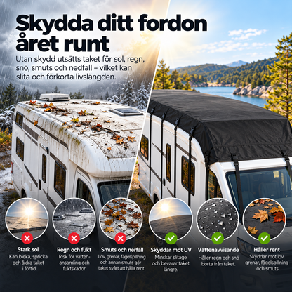 Takmössan™ – Skydda Taket på Husbilen & Husvagnen