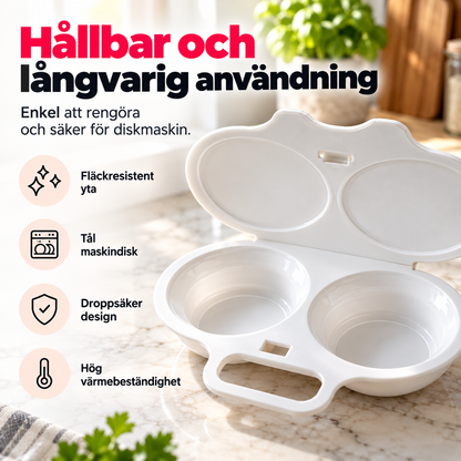 ÄggSnabb™ – Äggkokare för mikrovågsugn – Slipp stekpannan