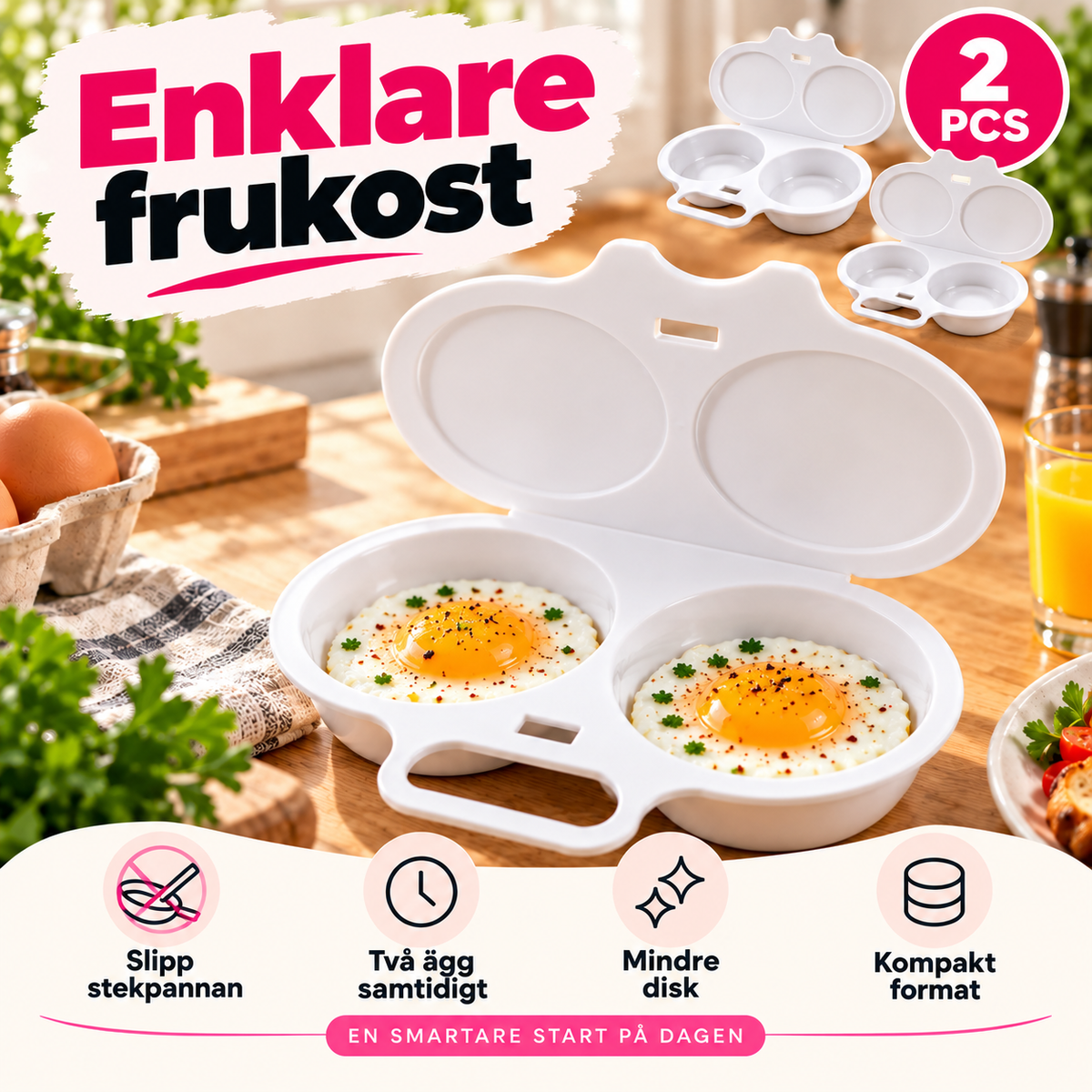 ÄggSnabb™ – Äggkokare för mikrovågsugn – Slipp stekpannan