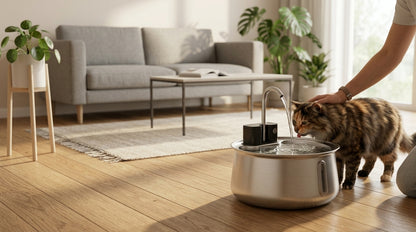 AquaPaw™ - Smart Vattenfontän i Rostfritt Stål för Husdjur