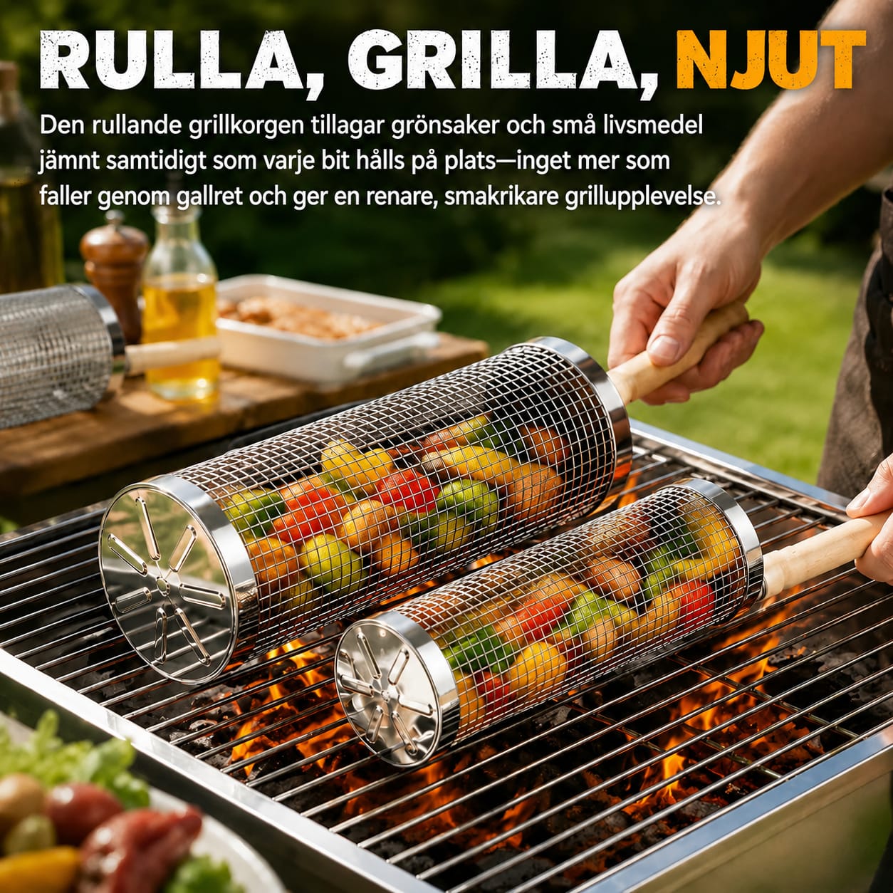 GrillSpin™ 360° roterande - Slipp vända varje grönsak för hand