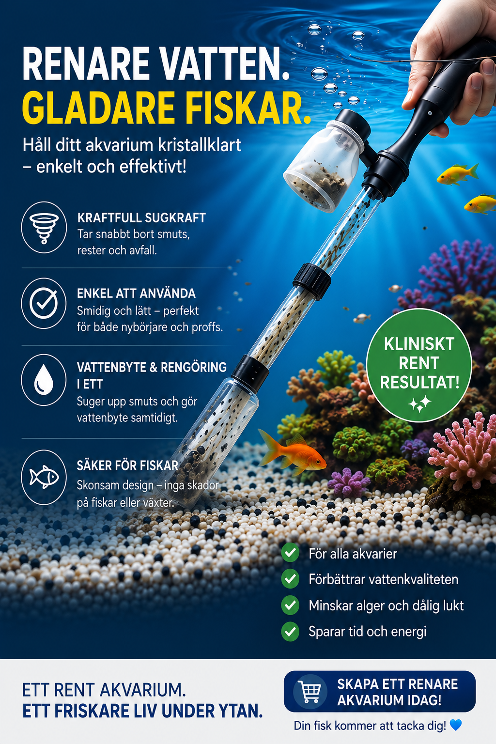 AquaClean™ – Kristallklart vatten. Enklare akvarievård